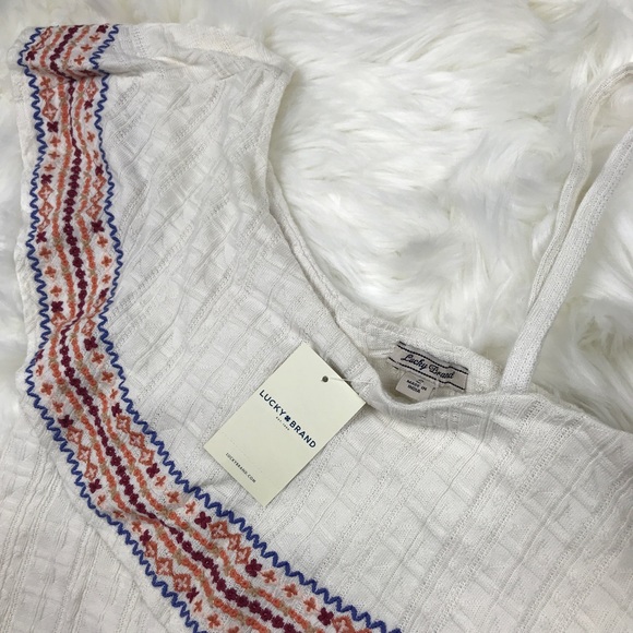 LUCKY BRAND Embroidered One-Shoulder Ruffle Top - Picture 7 of 8